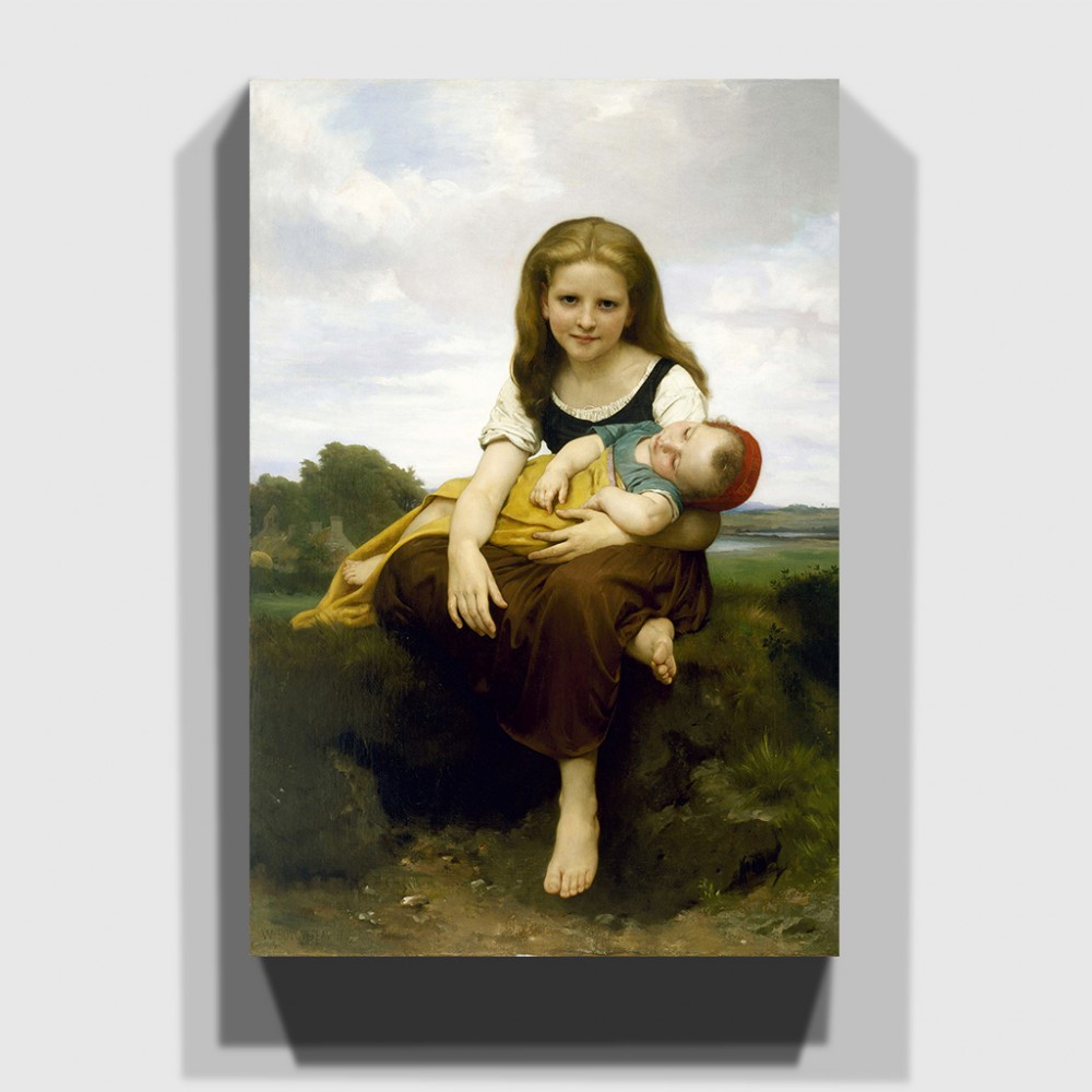 1000x1000 The Elder Sister Canvas Print By William Adolphe Bouguereau - The Elder Sister Painting