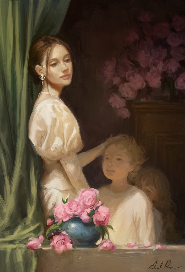 600x884 The Elder Sister By Selenada - The Elder Sister Painting