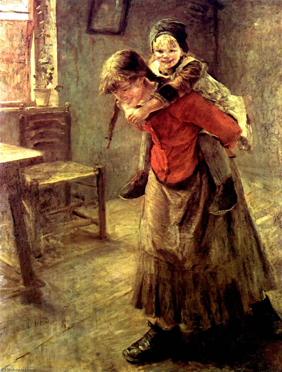910x1200 German Die Schwester The Elder Sister By Fritz Von Uhde - The Elder Sister Painting