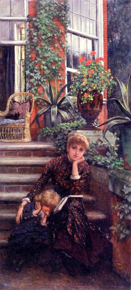 454x1000 La Soeur (The Elder Sister), 1881. James Tissot (French - The Elder Sister Painting