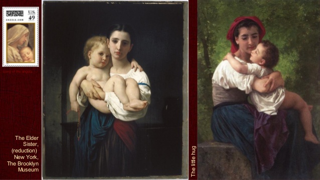 638x359 La Femme En Rouge99, William Adolphe Bouguereau (1825 1905) - The Elder Sister Painting