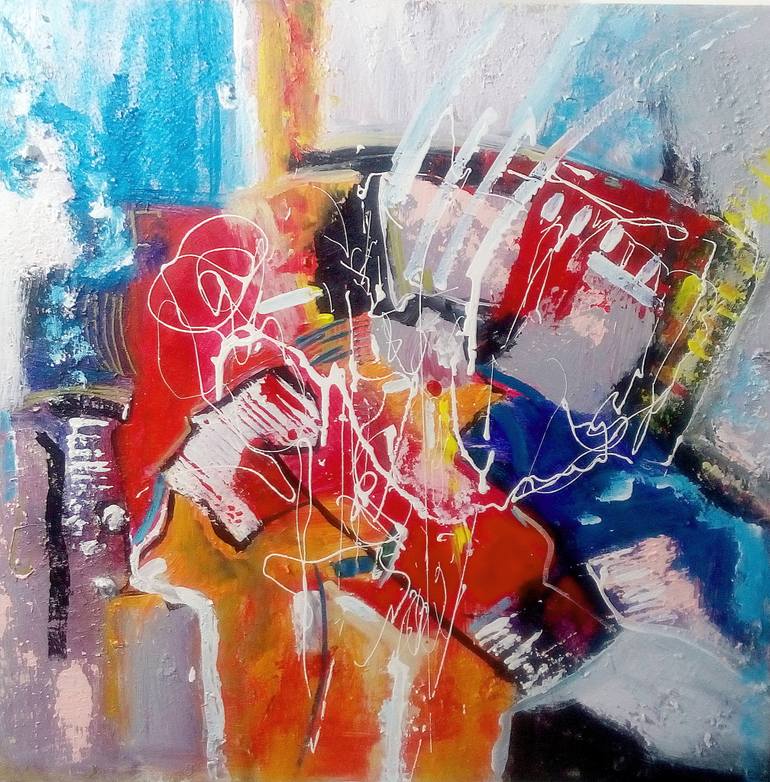 770x782 Saatchi Art In The Embrace Of Time 3 Painting By Snezana Djordjevic - The Embrace Painting