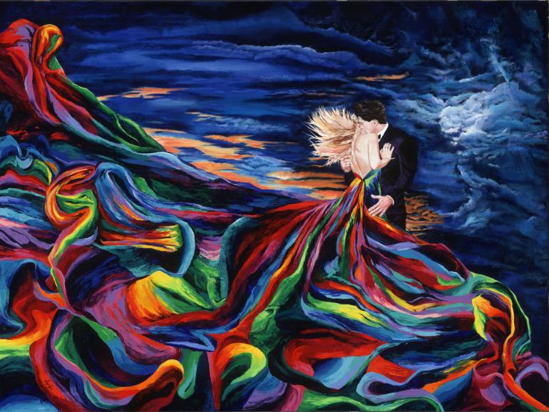 770x578 Saatchi Art The Embrace By Linzi Lynn - The Embrace Painting