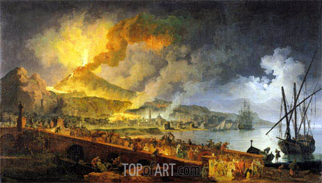 463x263 Eruption Of Vesuvius In 1771 Pierre Jacques Volaire Painting - The Eruption Of Vesuvius Painting