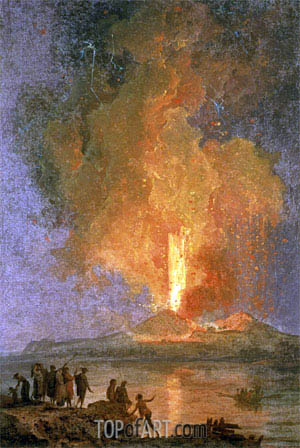 300x448 The Eruption Of Vesuvius Pierre Jacques Volaire Painting - The Eruption Of Vesuvius Painting