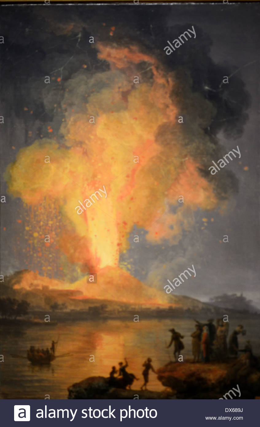847x1390 Eruption Of Vesuvius Volcano Italy. Oil Painting By Pierre Jacques - The Eruption Of Vesuvius Painting