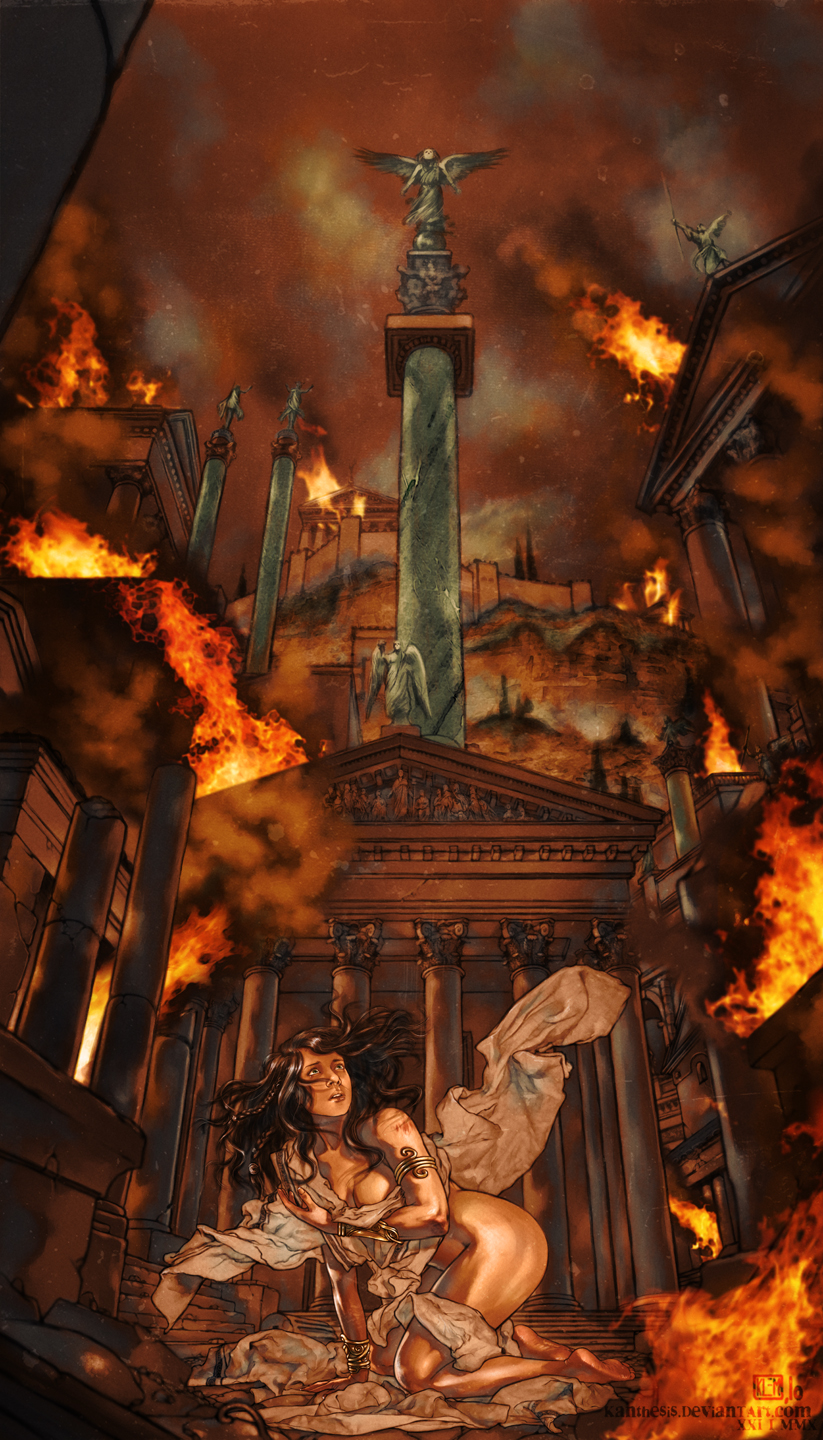 823x1440 Fall Of Rome By Kanthesis - The Fall Of Rome Painting