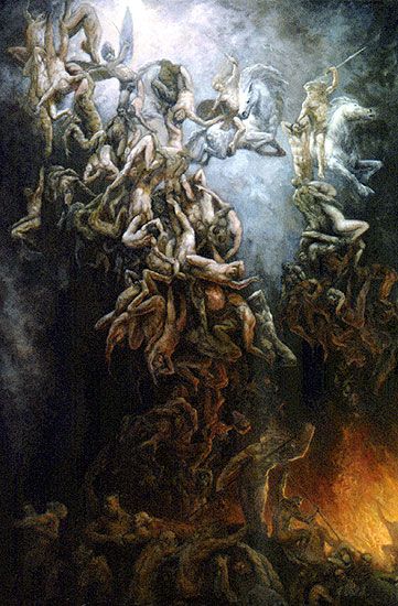 361x550 Marc Fishman Fall Of The Damned Dark Art Dark Art - The Fall Of The Damned Painting