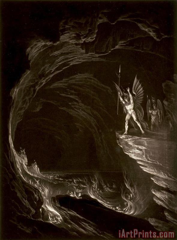 590x800 John Martin Satan Arousing The Fallen Angels, Book 1, Line 314 - The Fallen Angel Painting