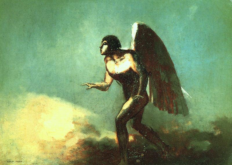 800x569 The Winged Man (Aka The Fallen Angel) 1880 Painting Odilon Redon - The Fallen Angel Painting