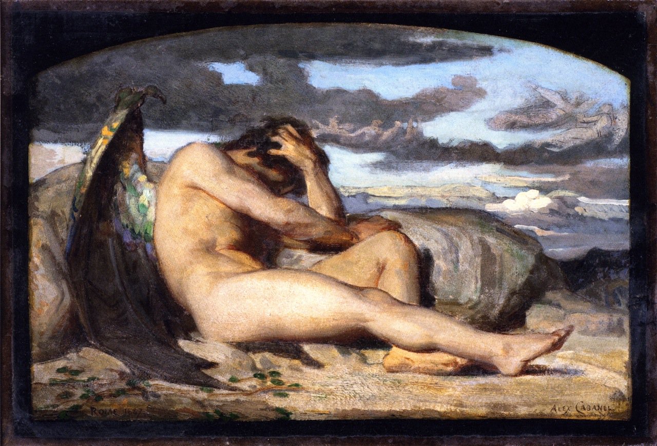 1280x870 Fallen Angel (Study) Painting Alexandre Cabanel Oil Paintings - Th...