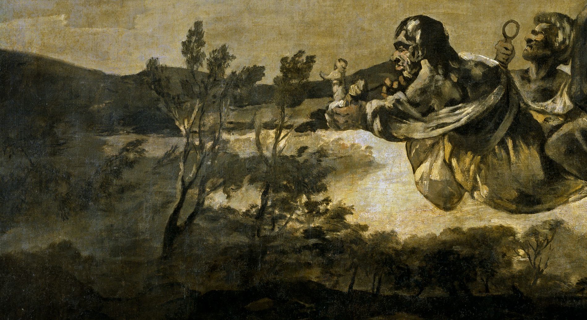 1898x1035 Goya Three Fates Detail Painting - The Fates Painting