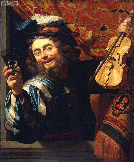 463x562 The Merry Fiddler Gerrit Van Honthorst Painting 3302 Topofart - The Fiddler Painting