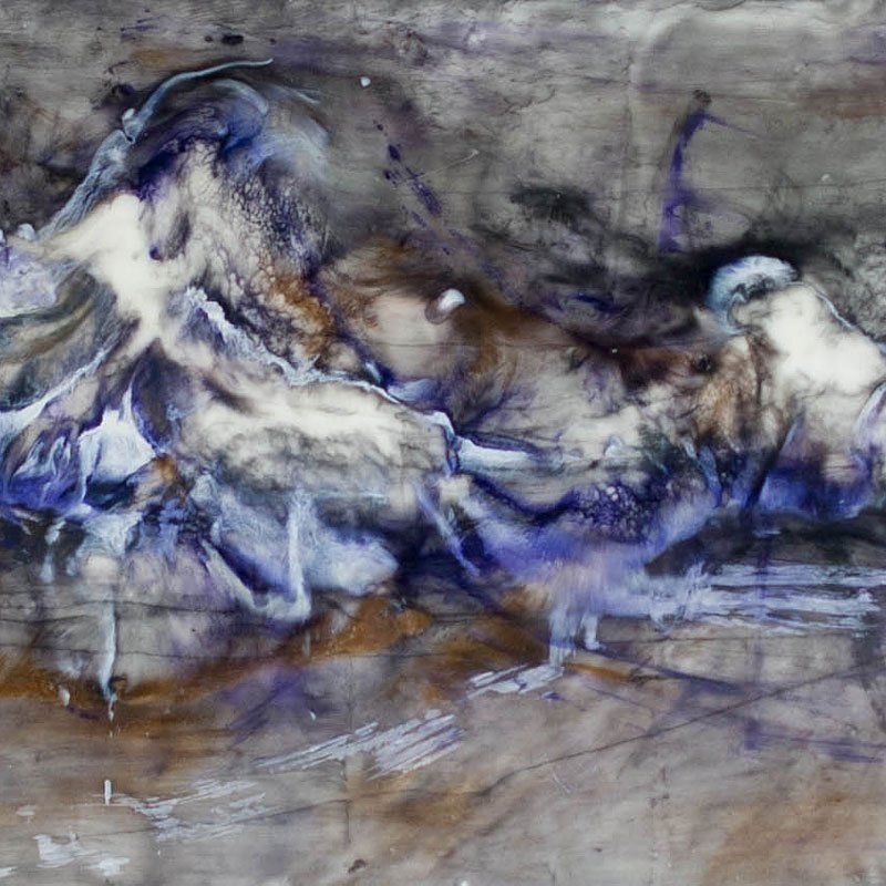 800x800 Abstract Encaustic Painting. The Finger Of God Speaks Royal Violet - The Finger Of God Painting