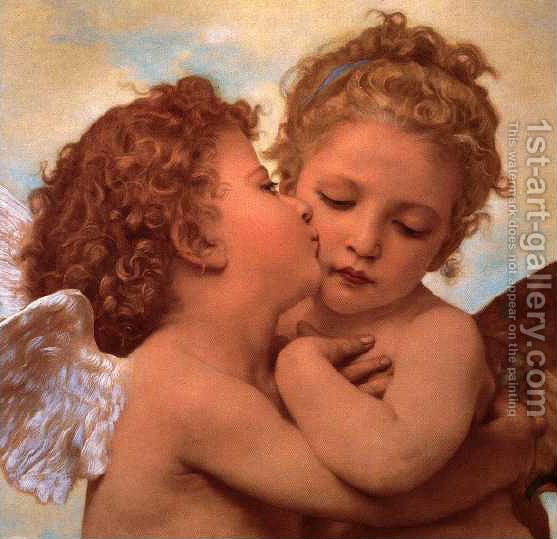 557x539 First Kiss Emile Munier Reproduction 1st Art Gallery - The First Kiss Painting
