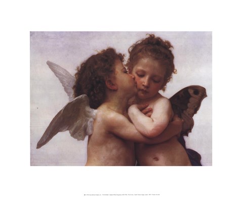 480x388 First Kiss Painting By William Adolphe Bouguereau - The First Kiss Painting