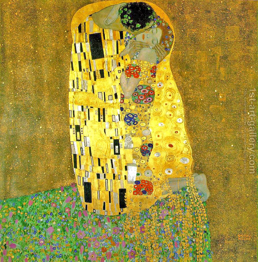 893x906 The Kiss Gustav Klimt Reproduction 1st Art Gallery - The First Kiss Painting