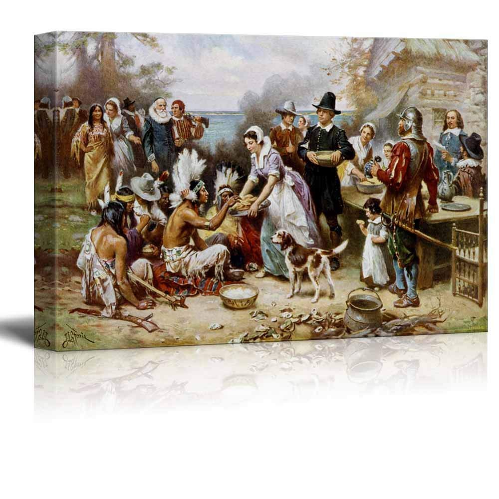 1000x1000 The First Thanksgiving By Jean Leon Gerome Ferris Print Famous - The First Thanksgiving Painting