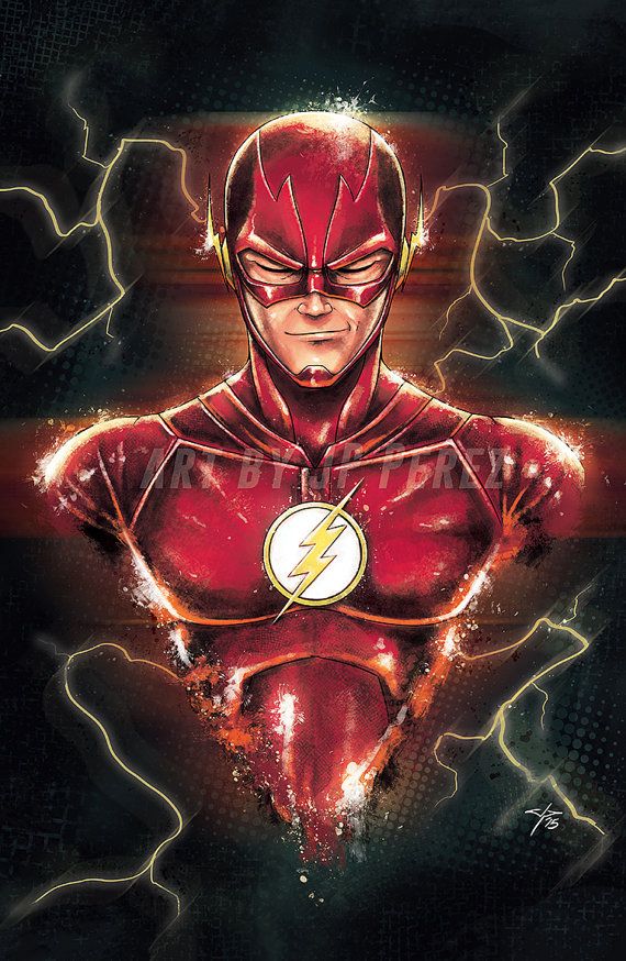 570x874 The Flash Barry Allen Cw Bust Painting 11x17 Poster - The Flash Painting