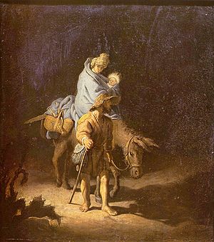 300x339 The Flight Into Egypt (Rembrandt) - The Flight Into Egypt Painting