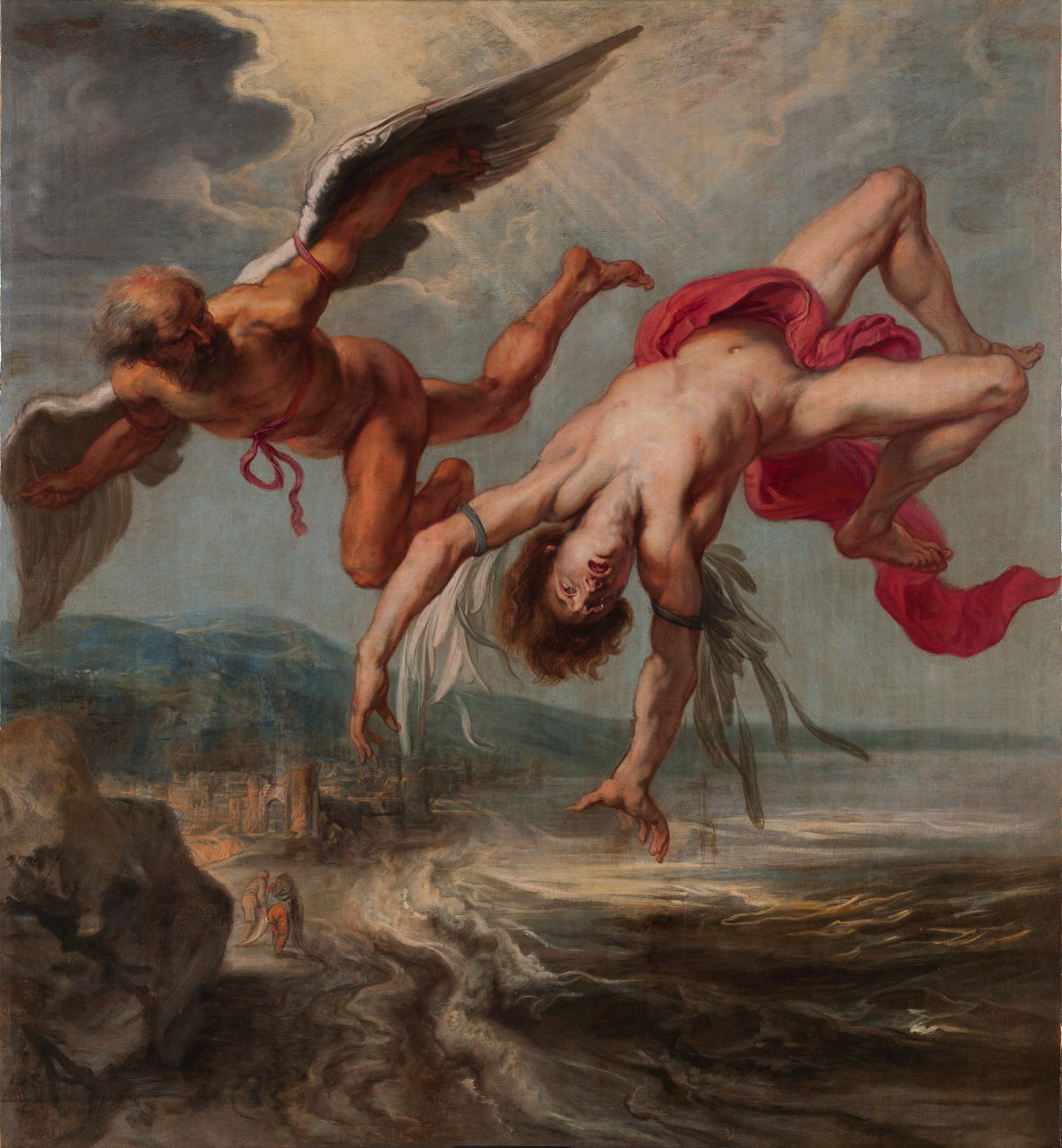 1181x1277 The Story In Paintings Icarus And His Downfall The Eclectic - The Flight Of Icarus Painting