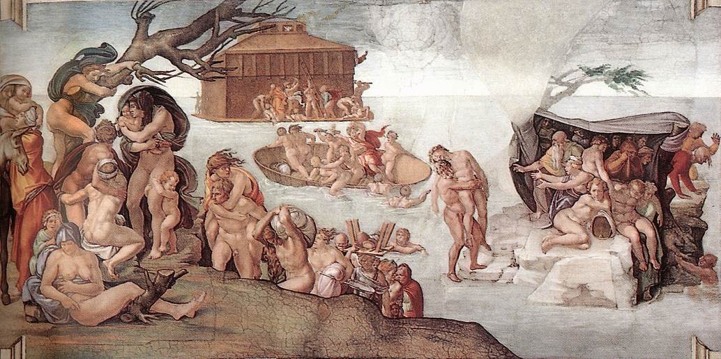 1034x516 Michelangelo Buonarroti The Flood - The Flood Painting