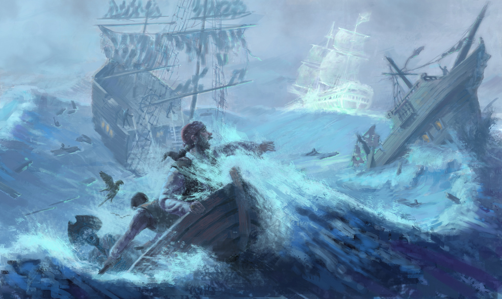 1024x610 Martin Mauseth Hvattum The Flying Dutchman Narrative Painting Final - The Flying Dutchman Painting