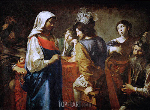 500x367 The Fortune Teller Valentin De Boulogne Painting Reproduction - The Fortune Teller Painting