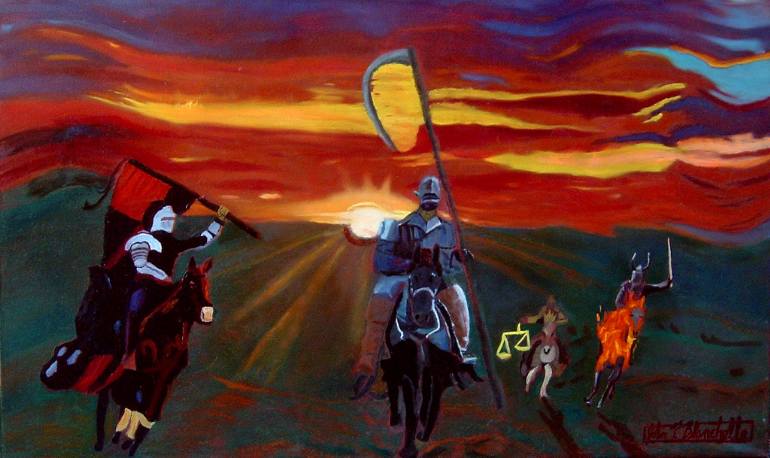 770x458 Saatchi Art The Four Horsemen Of The Apocalypse Painting By John - The Four Horsemen Painting