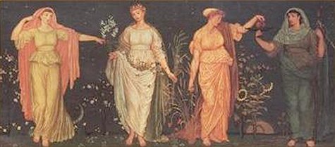475x209 The Four Seasons Painting Walter Crane Oil Paintings - The Four Seasons Painting