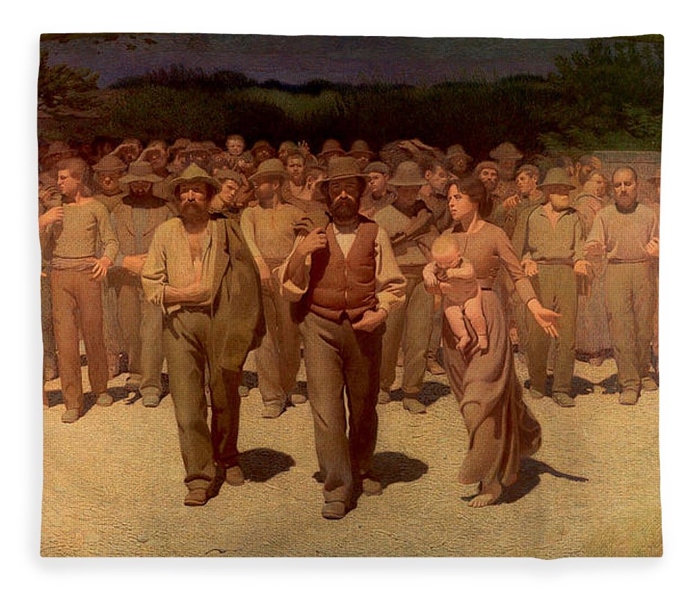 1000x860 The Fourth Estate Fleece Blanket For Sale By Giuseppe Pellizza Da - The Fourth Estate Painting