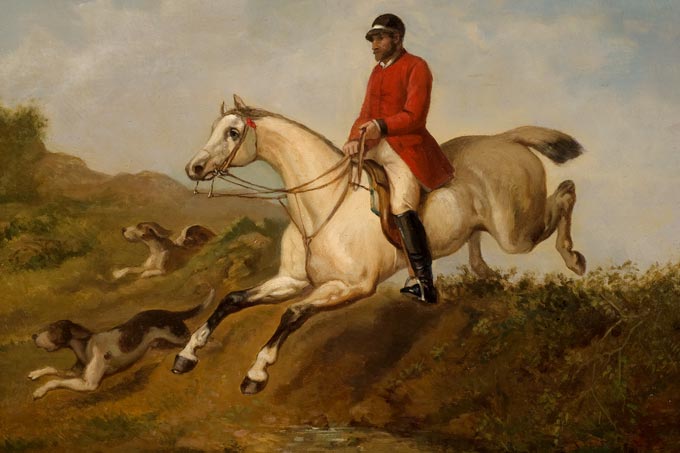 680x453 Fox Hunt Scene Oil On Panel - The Fox Hunt Painting