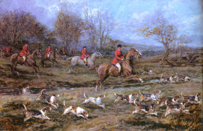 700x451 Full Cry - The Fox Hunt Painting