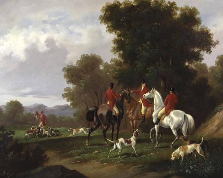 768x613 Alexander Von Liezen Mayer - The Fox Hunt Painting