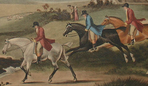 500x291 Sporting Art, Hunting, Fox Hunt, George Morland, Antique Print - The Fox Hunt Painting