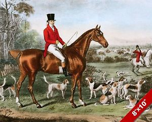 300x240 English Fox Hunt Horse Foxhunting Hunting Art Painting Real Canvas - The Fox Hunt Painting