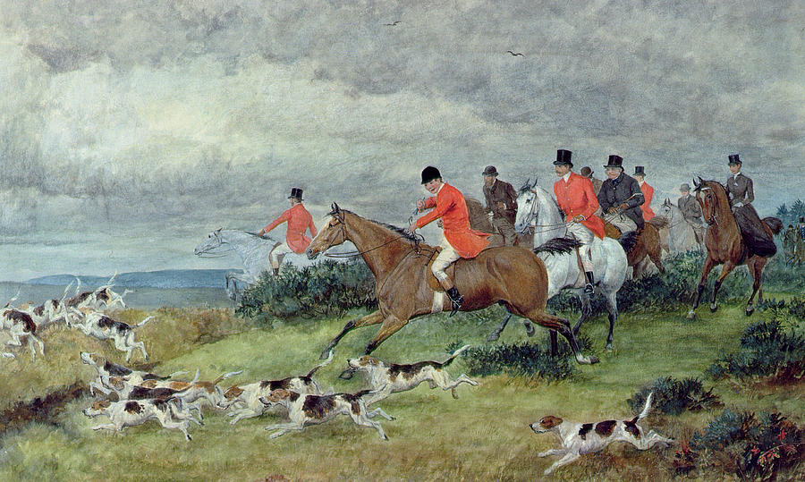 900x539 Fox Hunt Painting Fox Hunting In Surrey Painting Randolph - The Fox Hunt Painting