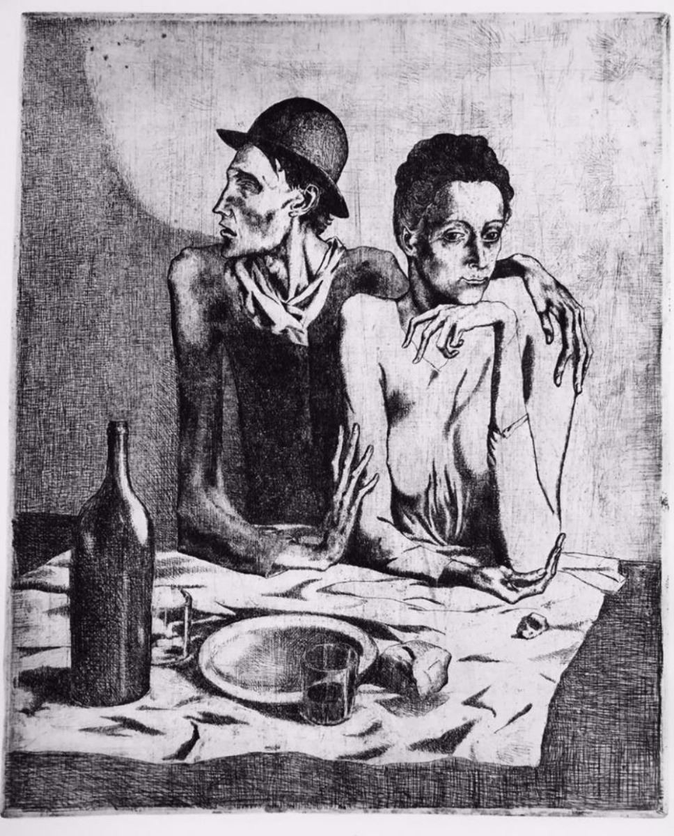 968x1200 Pablo Picasso - The Frugal Repast Painting