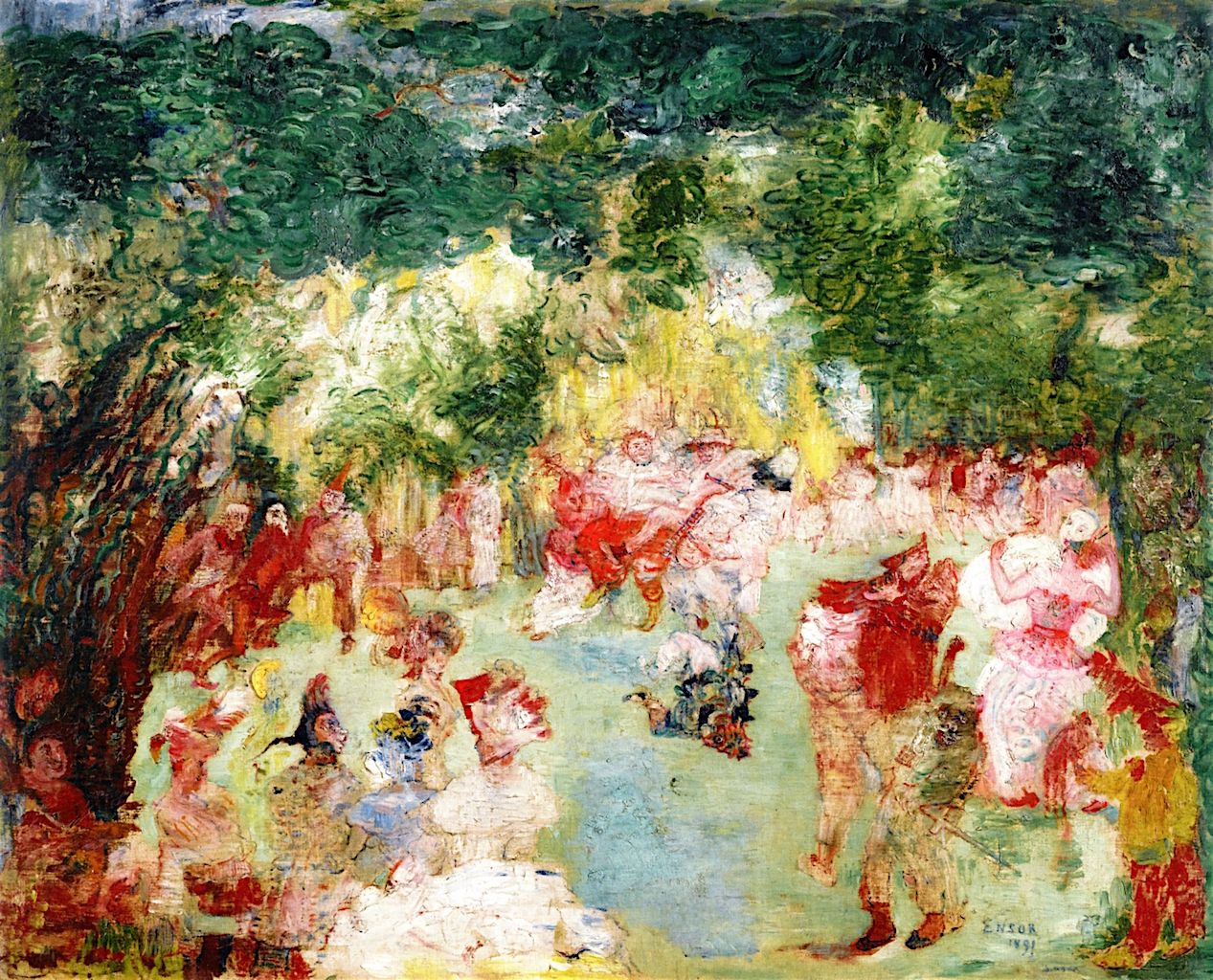 1267x1024 The Garden Of Love (1891) Oil On Canvas James Ensor - The Garden Of Love Painting