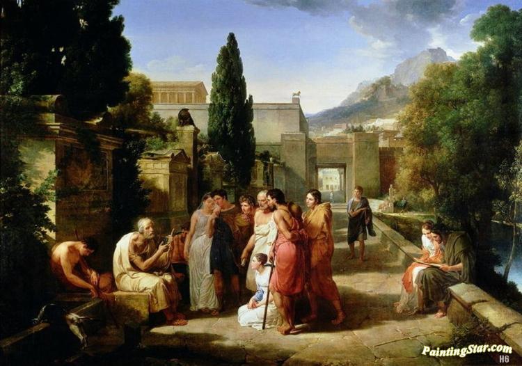 750x526 Homer Singing His Iliad At The Gate Of Athens Artwork By Guillaume - The Gate Painting