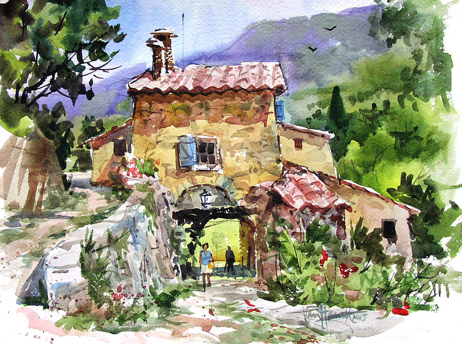 900x669 The Gate Keepers House In Provence Painting By Tony Van Hasselt - The Gate Painting