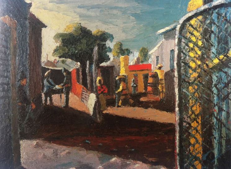 744x545 Artwork By Gerard Sekoto - The Gate Painting