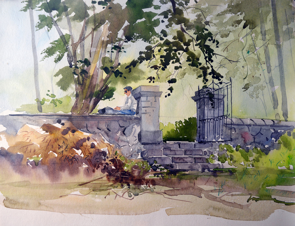 1200x919 The Gate By Artist Gajanan Kashalkar , Painting Mojarto 75364 - The Gate Painting