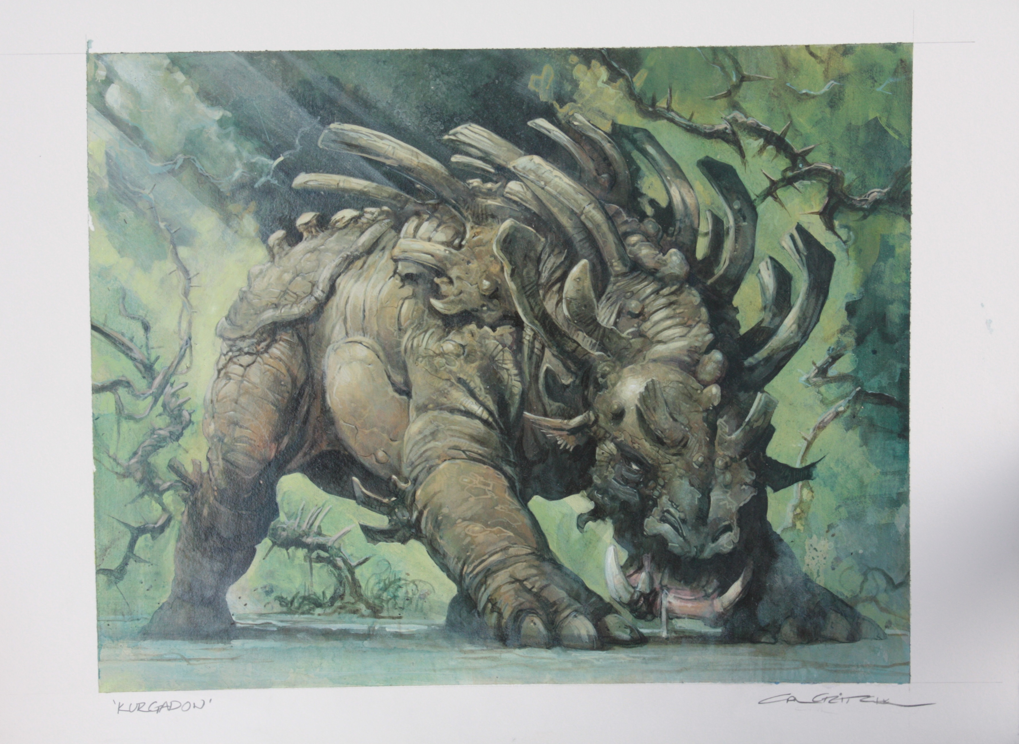3556x2596 Original Magic Artwork Kurgadon Mtg Art Painting Gathering - The Gathering Painting
