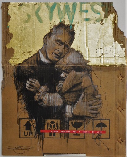 412x508 The Gilded Cage (Window Shopping) By Guy Denning, 2016 Painting - The Gilded Cage Painting