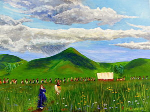 300x225 Mormon Pioneers Paintings Fine Art America - The Girl I Left Behind Me Painting