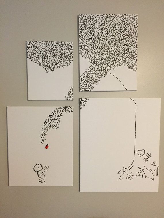 570x760 The Giving Tree Canvas Set By Jessicayoungdesigns On Etsy - The Giving Tree Painting