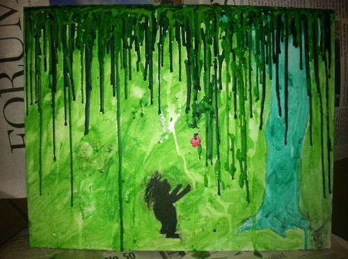 500x373 The Giving Tree Painting With Melted Crayons, And Watercolours. I - The Giving Tree Painting