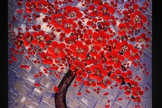 555x370 Finger Amp Palette Knife Painting Inspired By The Giving Tree - The Giving Tree Painting