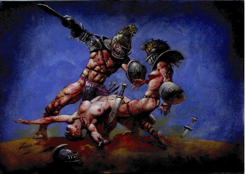 809x576 Gladiator Painting By Simon Bisley, In The March 2007 Ghost Rider - The Gladiator Painting